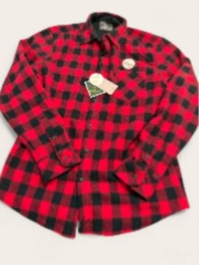 Nomad Lumberjack Red Buffalo Check Shirt Jacket Shacket Sherpa Lined Marlboro
